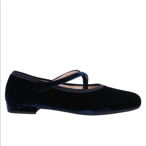 Miu Miu VELVET CROSS STRAP BALLERINA FLATS - Picture 7 of 9